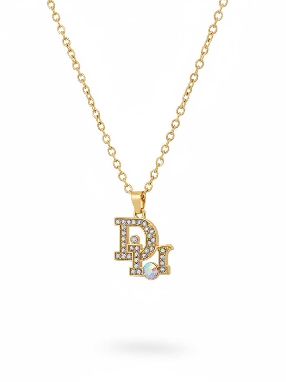 Gold-Tone Crystal fashion Pendant Necklace